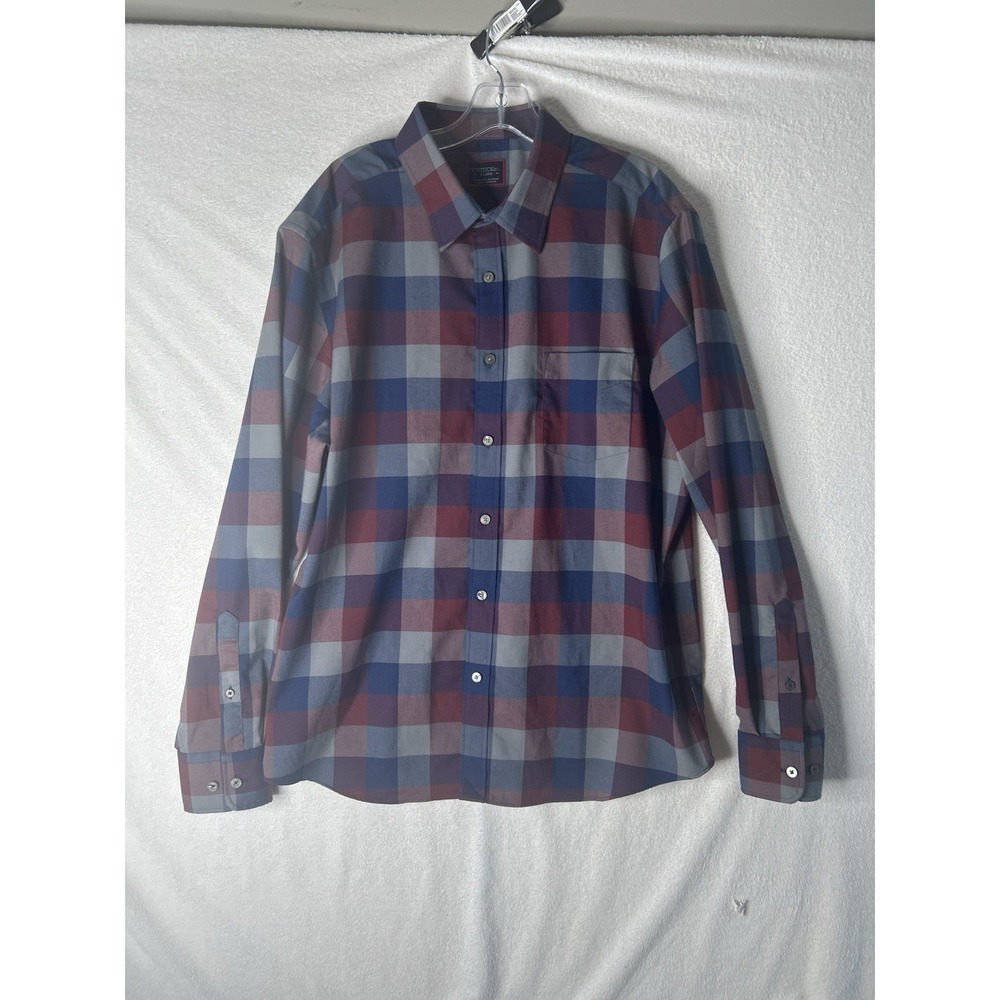 Men's UNTUCKit Dress Shirt Size extra Large, Plaid, Long Sleeve, Wrinkle-Free
